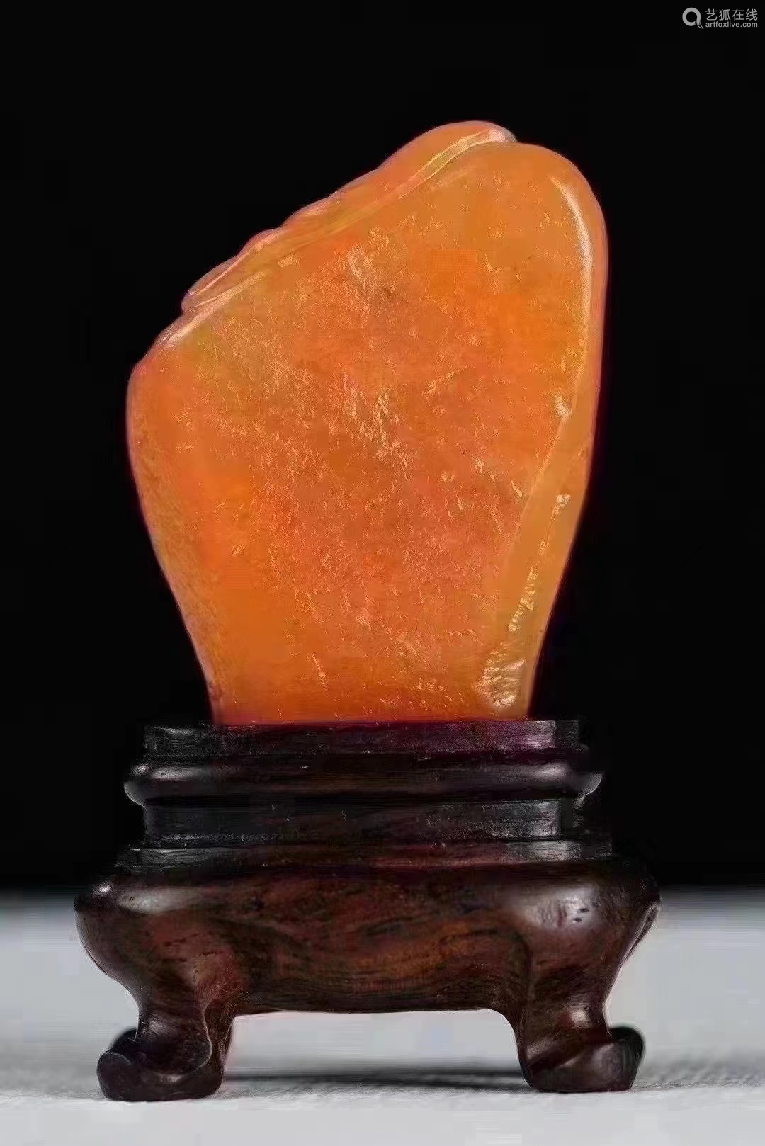 寿山田黄冻石满萝卜丝印章福在眼前带证书