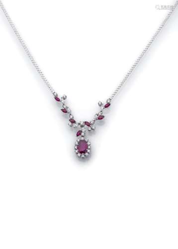 Ruby and diamond necklace