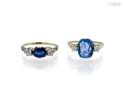 2 RINGS WITH SAPPHIRES