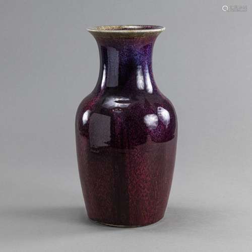 A FLAMBÈ-GLAZED BALUSTER VASE