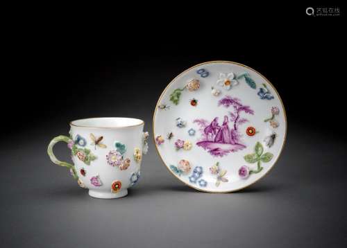 A MEISSEN COFFEE-CUP AND SAUCER