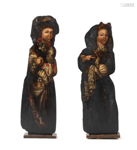 A PAIR OF BAROQUE SCENERY FIGURES