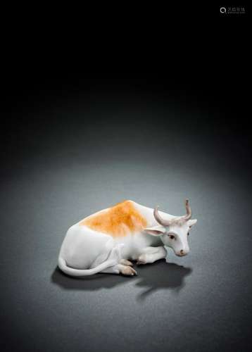 A MEISSEN MODEL OF A COW