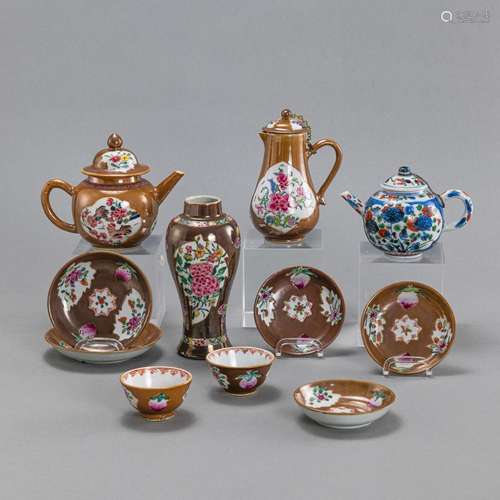 A GROUP OF 'CAFÉ AU LAIT'-GLAZED EXPORT PORCELAIN ...