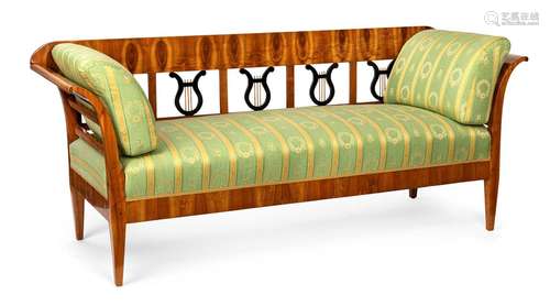 A SOUTH GERMAN BIEDERMEIER CHERRYWOOD SETTEE