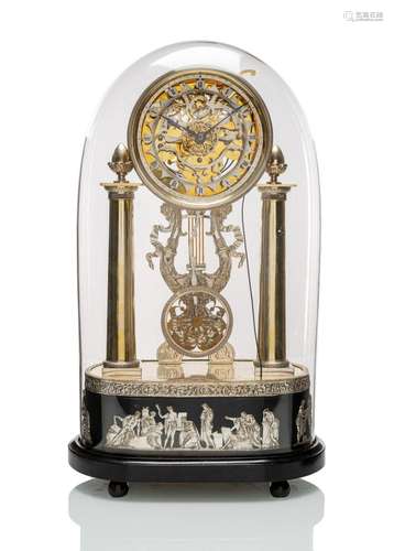 VIENNA SCELETON PORTAL CLOCK WITH GLASS COVER