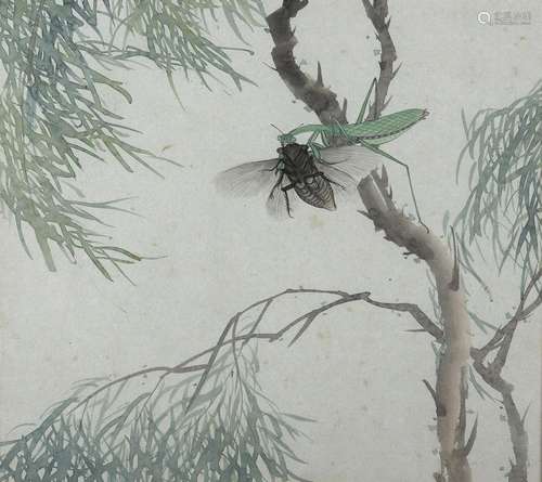 A BIRD AND AN INSECT PAINTING