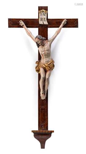 A FINE AND ELABROATE SOUTH GERMAN BAROQUE CRUCIFIX