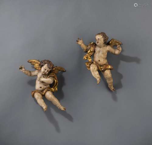 A PAIR OF WINGED BAROQUE PUTTI