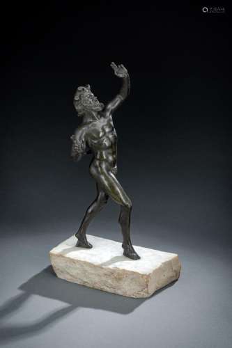 A BRONZE FIGURE OF THE DANCING SATYR