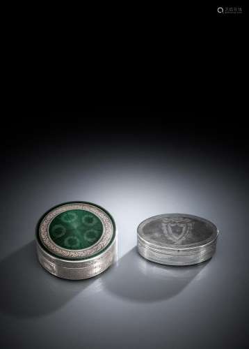 TWO SILVER SNUFF BOXES