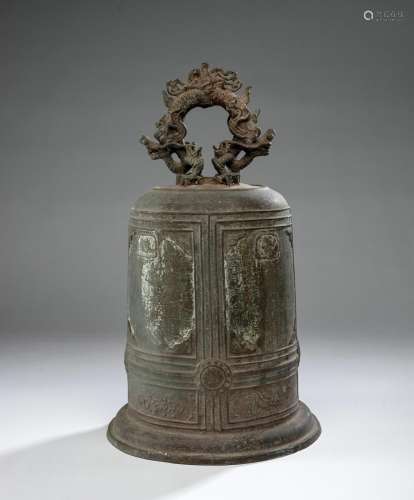 A LARGE INSCRIBED BRONZE BELL