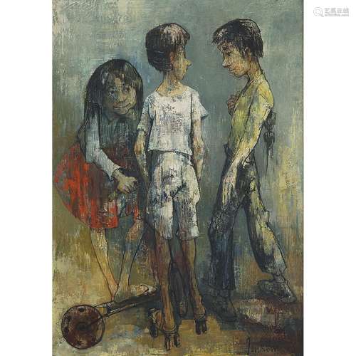 JEAN JANSEM (1920-2013) LES ENFANTS AUX PATINS À ROULETTES, ...