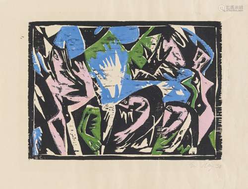 Ernst Wilhelm Nay: Fünf Badende in Lofoten