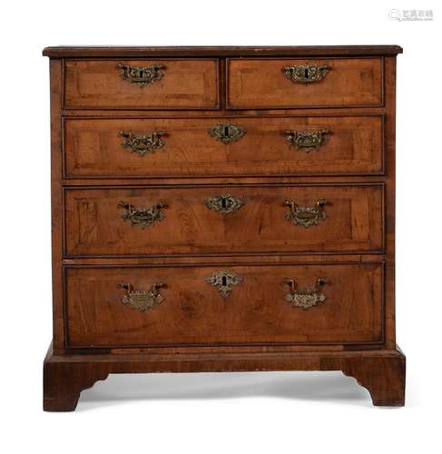 A GEORGE II WALNUT AND FEATHER BANDED BACHELOR'S CHEST ...