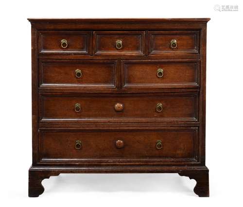 A COMMONWEALTH OAK CHEST OF DRAWERS, MID 17TH CENTURY