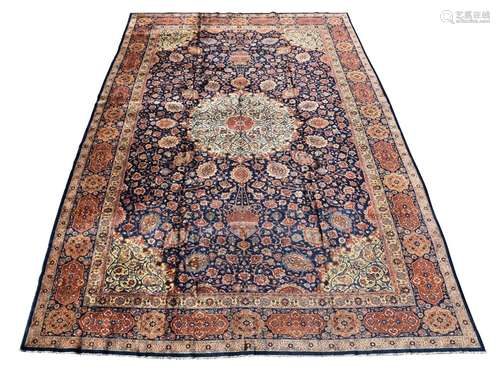 A TABRIZ CARPET, OF SAFAVID ARDEBIL DESIGN, approximately 57...