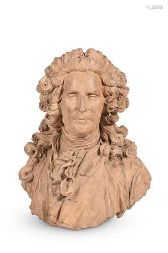 A TERRACOTTA PORTRAIT BUST OF A GENTLEMAN, IN THE MANNER OF ...