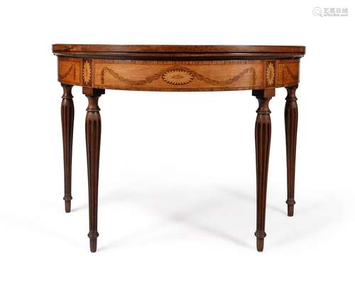 Y A GEORGE III SATINWOOD, TULIPWOOD, MAHOGANY AND MARQUETRY ...