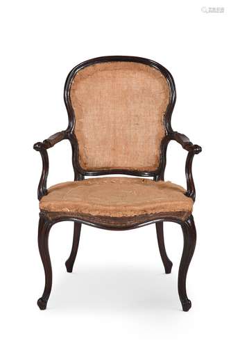 A GEORGE III MAHOGANY OPEN ARMCHAIR IN THE MANNER OF GEORGE ...