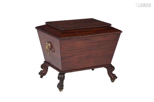 A PAIR OF GEORGE IV MAHOGANY WINE COOLERS, PROBABLY IRISH, C...