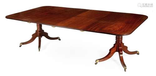 A REGENCY MAHOGANY TWIN PEDESTAL DINING TABLE, CIRCA 1815