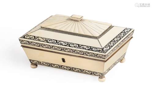 Y AN ANGLO-INDIAN IVORY SEWING BOX, VIZAGAPATAM, EARLY 19TH ...