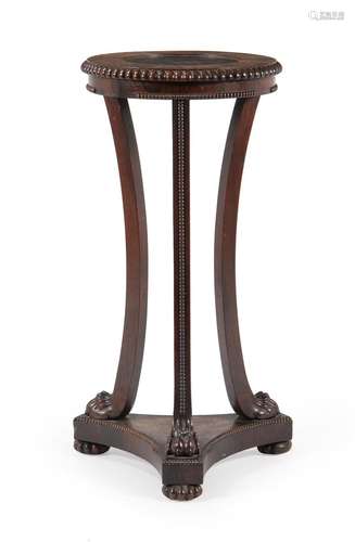 Y A GEORGE IV ROSEWOOD TRIFORM STAND, IN THE MANNER OF GILLO...