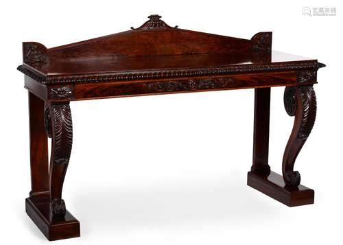 A GEORGE IV MAHOGANY SERVING TABLE, IN THE MANNER OF GILLOWS...