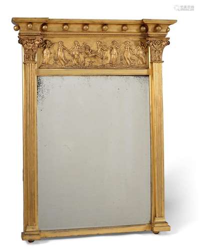 A REGENCY GILTWOOD WALL MIRROR, CIRCA 1815