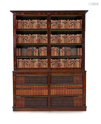 Y A GEORGE IV ROSEWOOD OPEN LIBRARY BOOKCASE, CIRCA 1825