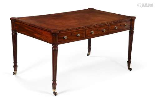 A GEORGE III MAHOGANY LIBRARY TABLE, ATTRIBUTED TO GILLOWS, ...