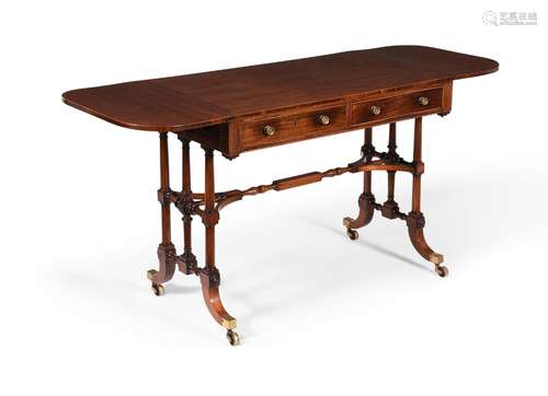 Y AN UNUSUAL REGENCY ROSEWOOD SOFA TABLE, CIRCA 1815