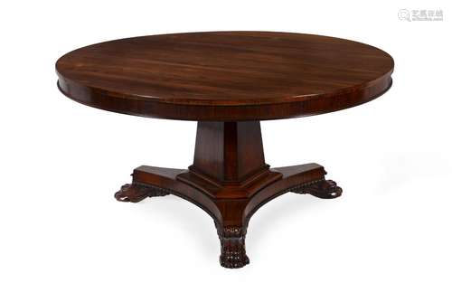 Y A WILLIAM IV ROSEWOOD CENTRE TABLE, CIRCA 1830