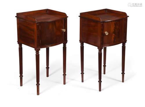 A PAIR OF REGENCY MAHOGANY BEDSIDE CABINETS, ATTRIBUTED TO G...