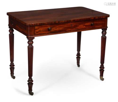 Y A GEORGE IV MAHOGANY SIDE TABLE OR WRITING TABLE IN THE MA...