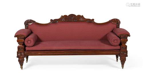 A WILLIAM IV MAHOGANY SOFA IN THE MANNER OF J. TAYLOR, CIRCA...