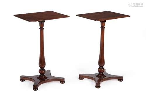 A PAIR OF WILLIAM IV MAHOGANY PEDESTAL TABLES, CIRCA 1835