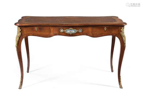 A VICTORIAN MAHOGANY AND GILT METAL MOUNTED BUREAU PLAT, CIR...