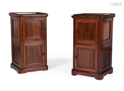 A PAIR OF EARLY VICTORIAN MAHOGANY BEDSIDE CUPBOARDS, MID 19...