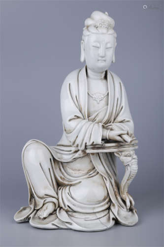 A Dehua White Porcelain Avalokitesvara Statue.