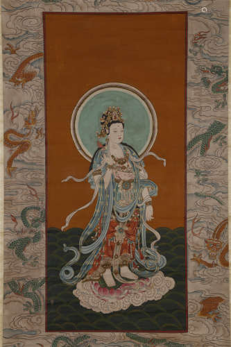 A Buddha Statue Painting by Ding Guanpeng.