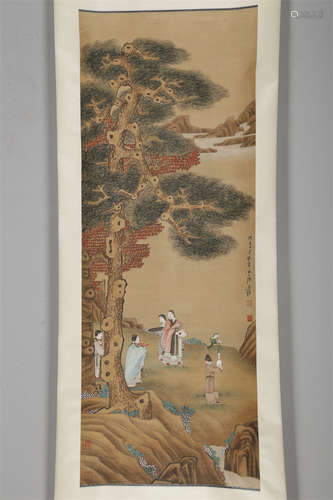 A Figure Story Painting by Zhang Daqian.