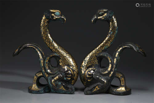 A Bronze Phoenix Sculpture Ornament.