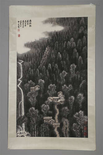 A Landscape Painting on Paper by Li Keran.