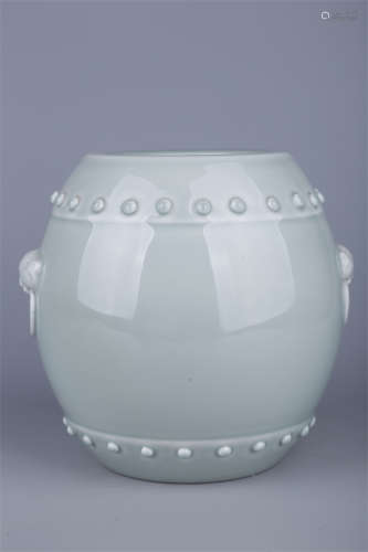 A Porcelain Jar with Drum Nails Design.