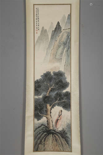 A Figure Painting on Paper by Fu Baoshi.