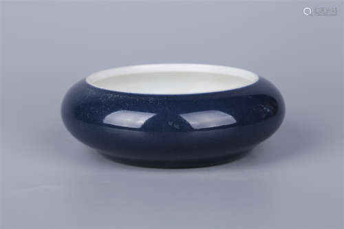 An Altar Blue Glazed Porcelain Brush Washer.