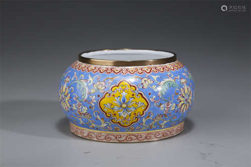 An Enameled Copper Water Pot.