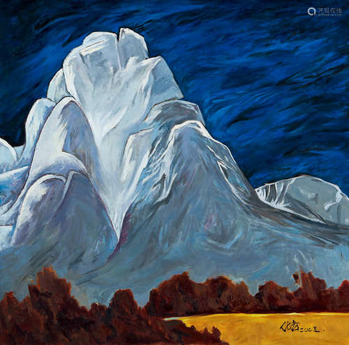 李化吉 2005 雪山 布面油画